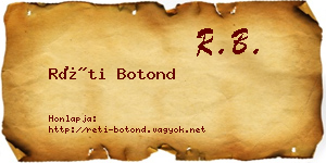 Réti Botond névjegykártya